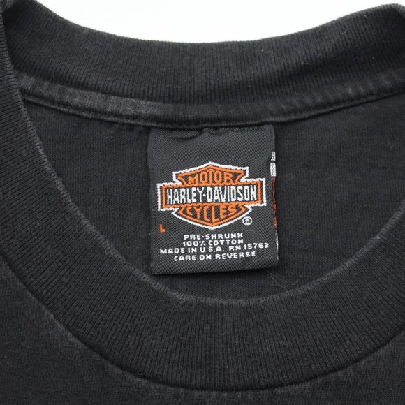 Vintage Harley Davidson Fat Boys Rule Black Short Sleeve Moto T Shirt Top sz L - Picture 3 of 4